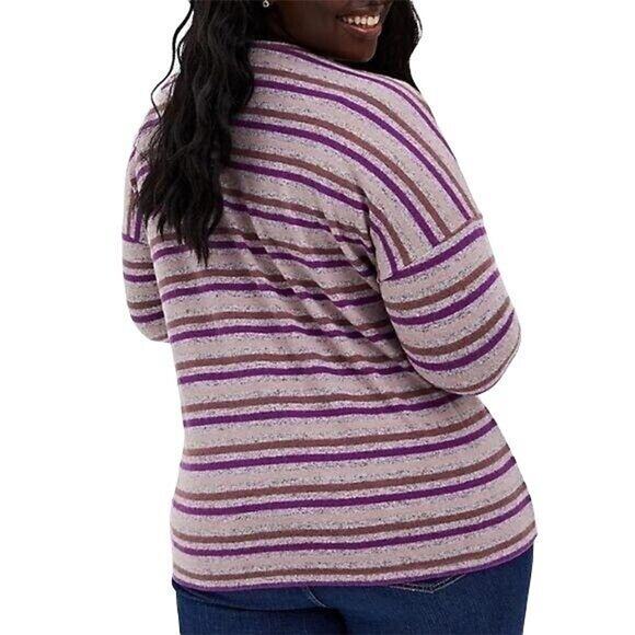 Torrid Womens Pullover Sweater Striped Super Soft Plush Comfy Pink 1X 14 16 - Picture 10 of 16